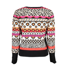 Desigual Chic Pink Contrast Crew Neck Sweater