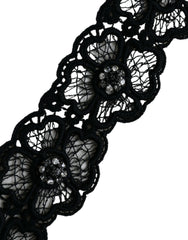 Dolce & Gabbana Off White Silk Lace Trim Short Sleeves Top