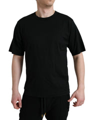 Dolce & Gabbana Black Logo Embossed Crew Neck Short Sleeves T-shirt