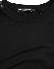 Dolce & Gabbana Black Logo Embossed Crew Neck Short Sleeves T-shirt