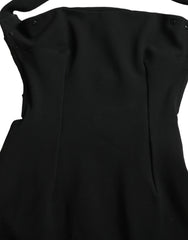 Dolce & Gabbana Black Sheath Halter Sleeveless Midi Dress