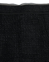 Dolce & Gabbana Black Wool High Waist Pencil Cut Midi Skirt