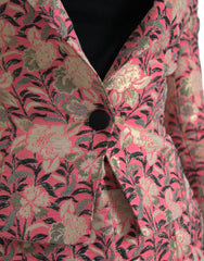 Dolce & Gabbana Pink Floral Jacquard Slim Fit 2 Piece Suit