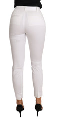 Dolce & Gabbana Chic White Slim Dress Pants