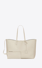 Saint Laurent White Calf Leather Tote Shoulder Bag