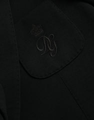 Dolce & Gabbana Black Wool Notch Single Breasted Coat Blazer