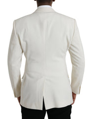 Dolce & Gabbana White Wool MARTINI Double Breasted Blazer