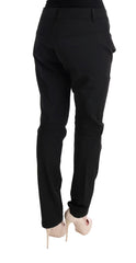 Ermanno Scervino Sleek Black Cotton Slim Fit Pants