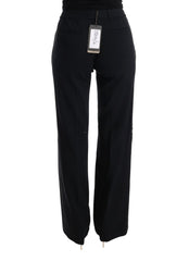 Ermanno Scervino Black Viscose Flare Bootcut Pants