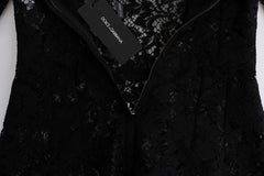 Dolce & Gabbana Black Floral Lace Chamomile Sicily Dress