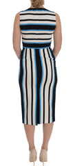 Dolce & Gabbana Chic Striped Silk Sheath Dress