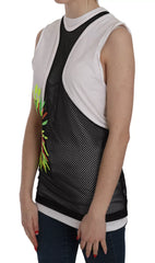 Dsquared² Black White Crew Neck Sleeveless Cotton Blouse