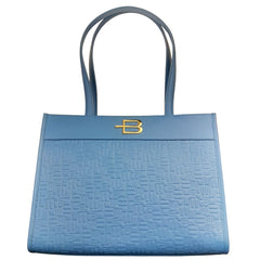 Baldinini Trend Elegant Light Blue Shopping Bag with Logo Motif