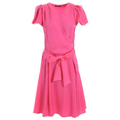 Yes Zee Chic Fuchsia Midi Dress with Belt Detail