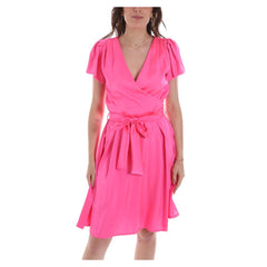 Yes Zee Chic Fuchsia Midi Dress with Belt Detail