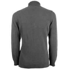 Emilio Romanelli Gray Cashmere Men's Turtleneck Sweater