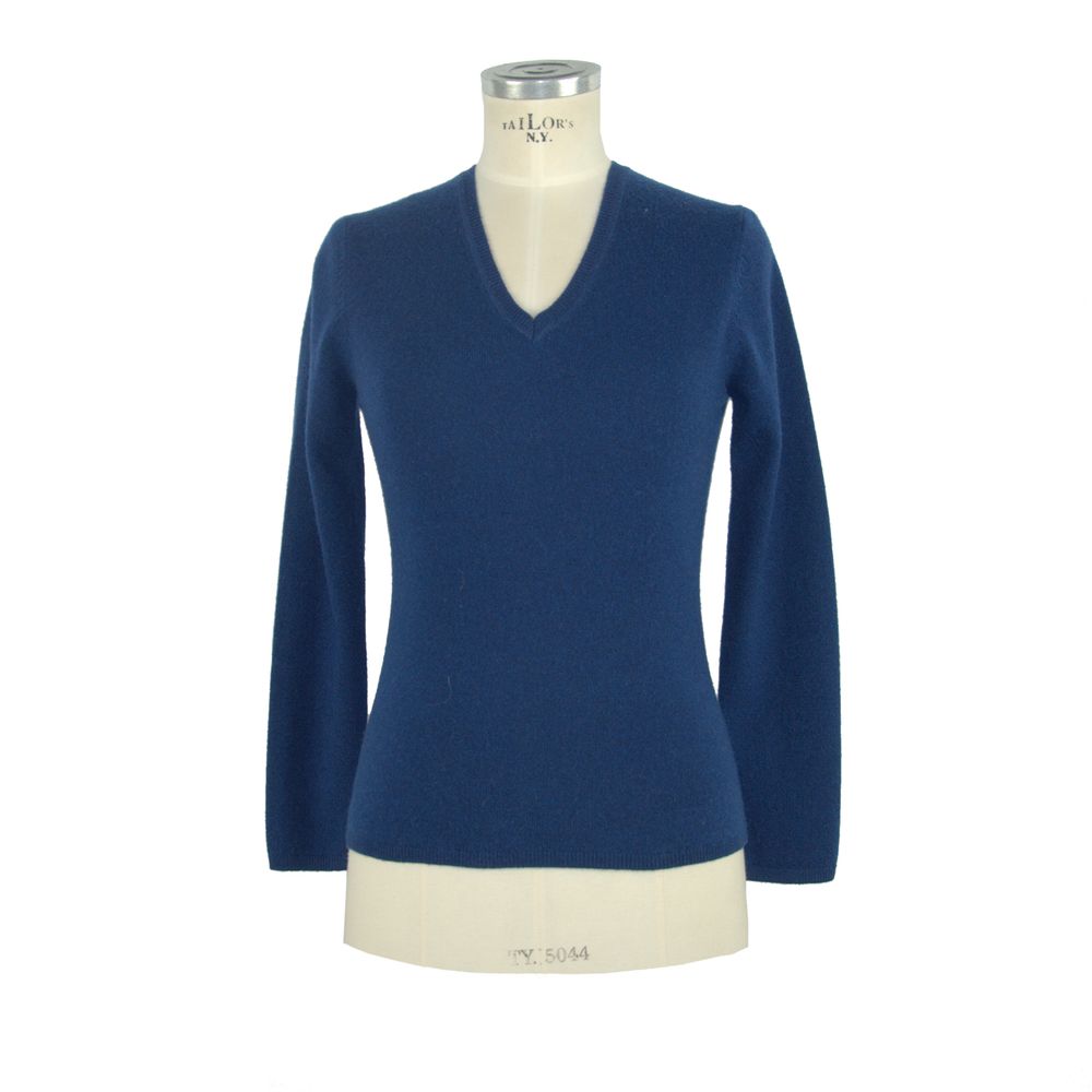 Emilio Romanelli Blue Cashmere Women Sweater