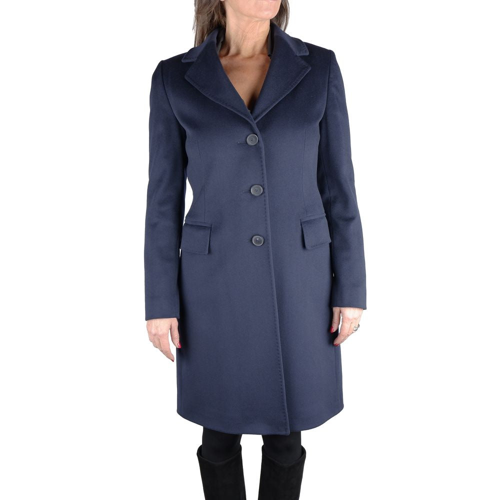 Made in Italy Blue Wool Women Coat