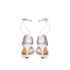 Bottega Veneta Silver Cotton Leather Sandals