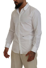 Dsquared² White Cotton Collared Long Sleeves Formal Shirt