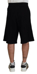 Dsquared² Black Solid Pull On Men Casual Bermuda Shorts