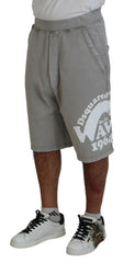 Dsquared² Gray Printed Pull On Men Casual Bermuda Shorts