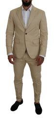 Dsquared² Beige Cotton Single Breasted 2 Piece CIPRO Suit