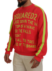 Dsquared² Orange Cotton Printed Long Sleeves Pullover Sweater