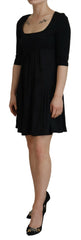 Dsquared² Black Acetate Short Sleeves A-line Sheath Dress