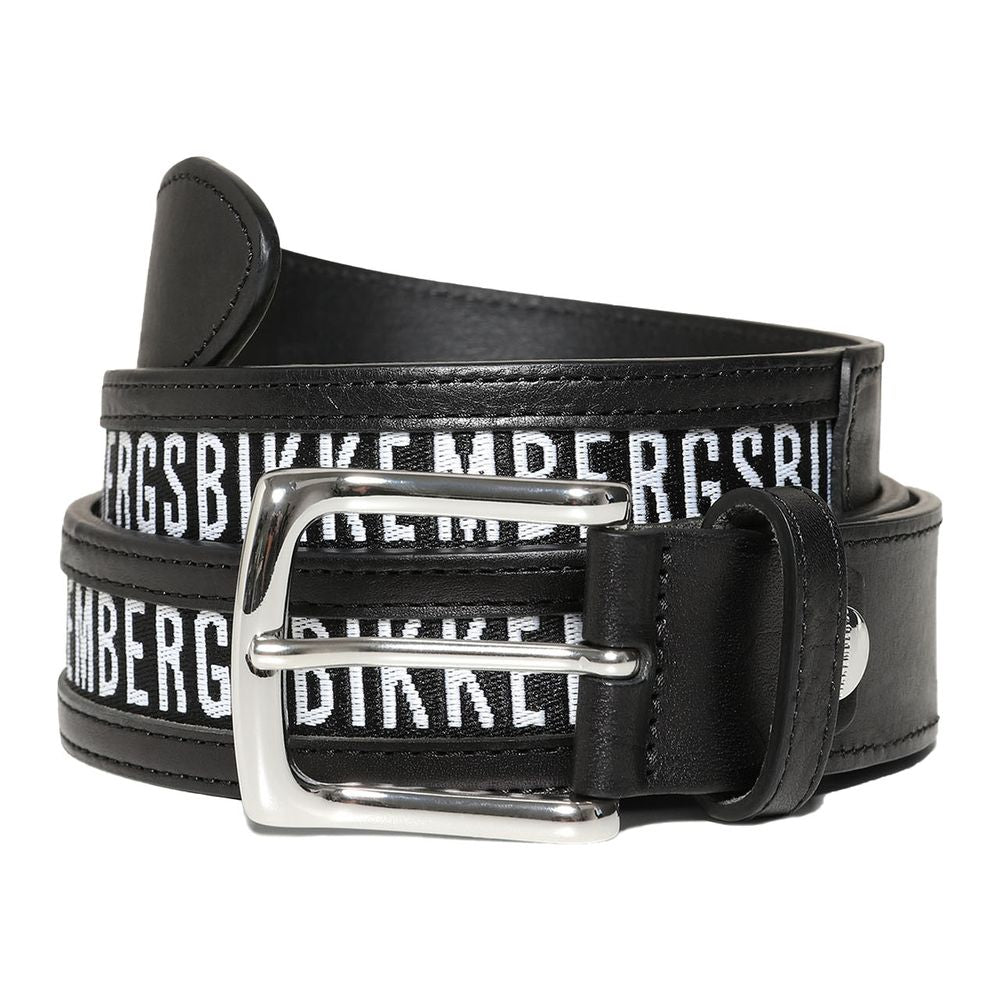 Bikkembergs Black Calfskin Men Belt