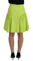 Dsquared² Green High Waist A-line Pleated Mini Women Skirt