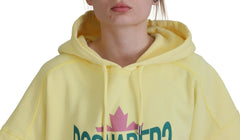 Dsquared² Yellow Logo Print Cotton Hoodie Sweatshirt Sweater