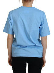 Dsquared² Blue Logo Print Cotton Crewneck Short Sleeve T-shirt