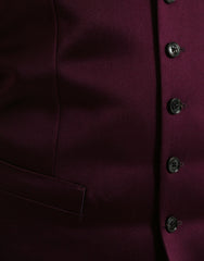Dolce & Gabbana Maroon Satin Silk Waistcoat Dress Formal Vest