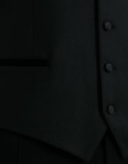 Dolce & Gabbana Black Silk Waistcoat Dress Formal Vest