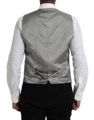 Dolce & Gabbana Light Gray Wool Formal Dress Waistcoat Vest