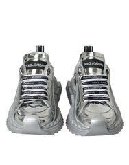 Dolce & Gabbana Silver Leather Super Queen Sneakers Shoes