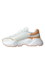 Dolce & Gabbana White Peach DAYMASTER Leather Sneakers Shoes