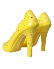 Dolce & Gabbana Yellow Crystal CINDERELLA Heels Pumps Shoes