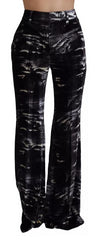 Dsquared² Black Printed High Waist Super Flare Pants