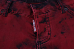 Dsquared² Red Low Waist Cotton Stretch Skinny Pants