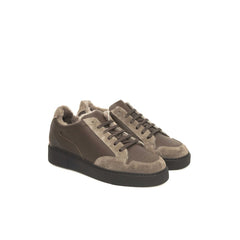 Cerruti 1881 Beige Leather Mens Sneaker