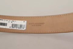 Dolce & Gabbana Black Patent Leather Gold Logo Engraved Buckle Belt