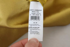 Dolce & Gabbana Gold Satin Long Sleeves Blazer Coat Jacket