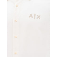 Armani Exchange Elegant White Viscose Shirt for Men