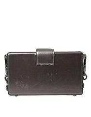 Dolce & Gabbana Metallic Gray Calfskin Leather DG BOX Shoulder Bag