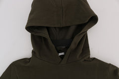 Daniele Alessandrini Elegant Green Cotton Hooded Sweater