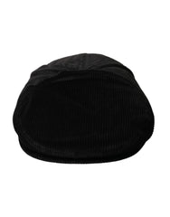 Dolce & Gabbana Black Corduroy Crown Newsboy Hat Men