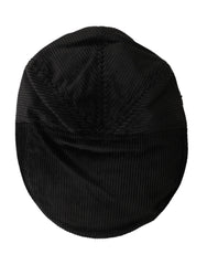 Dolce & Gabbana Black Corduroy Crown Newsboy Hat Men