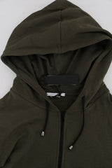 Daniele Alessandrini Elegant Green Full Zip Hooded Sweater